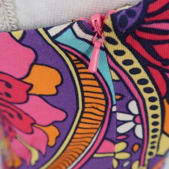 Lilly Pulitzer One Shoulder Floral Bodycon Dress Size Large 70's Vibes - Picture 12 of 13